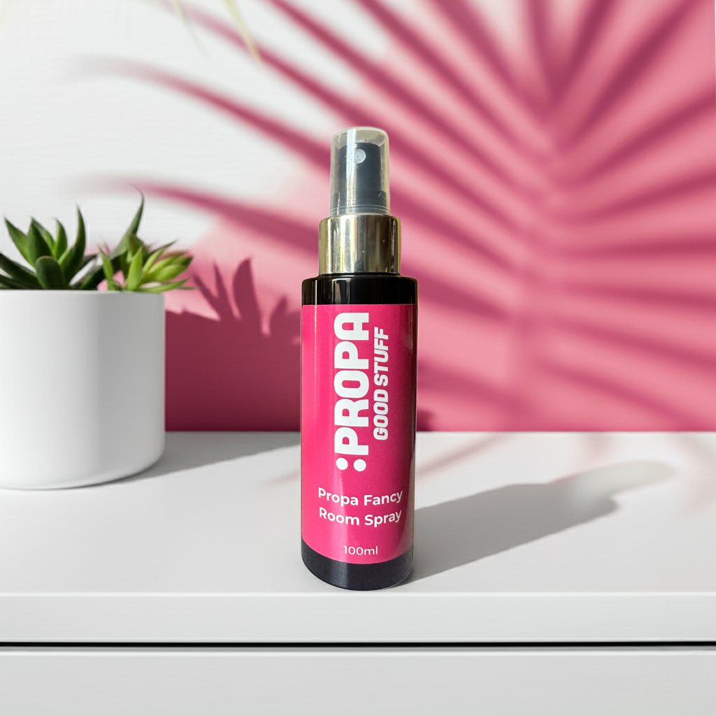Propa Fancy room spray in a natural, alcohol free base scented with rose & oud - Propa Good Stuff
