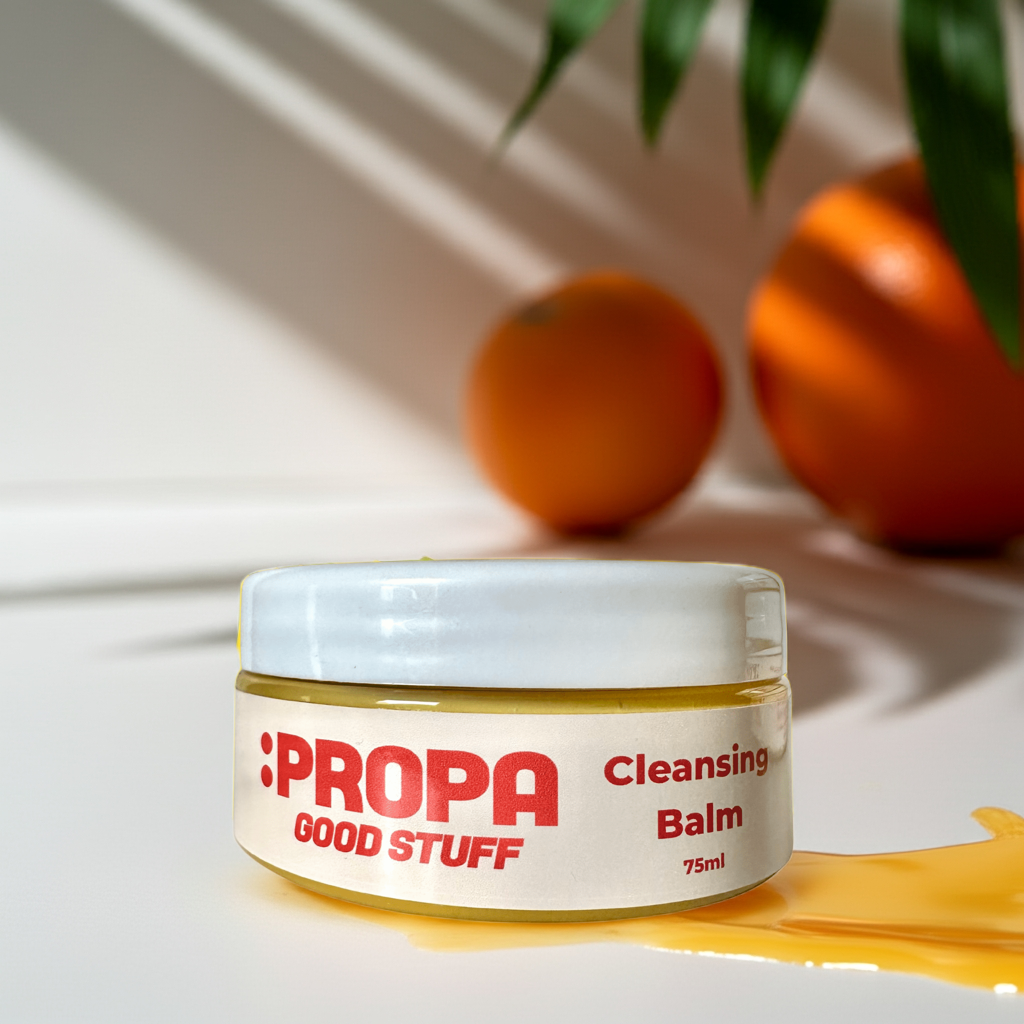 Propa Good Stuff - meltaway double cleansing balm with a luxurious blend of oils, scented with sweet orange, lavender & frankincense