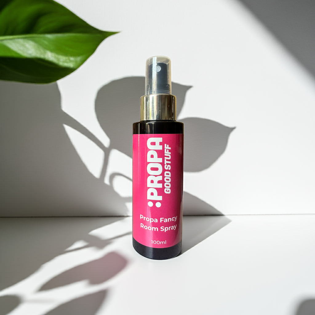 Propa Fancy room spray in a natural, alcohol free base scented with rose & oud - Propa Good Stuff