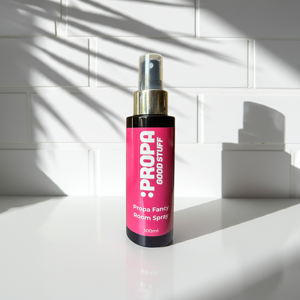Propa Fancy room spray in a natural, alcohol free base scented with rose & oud - Propa Good Stuff