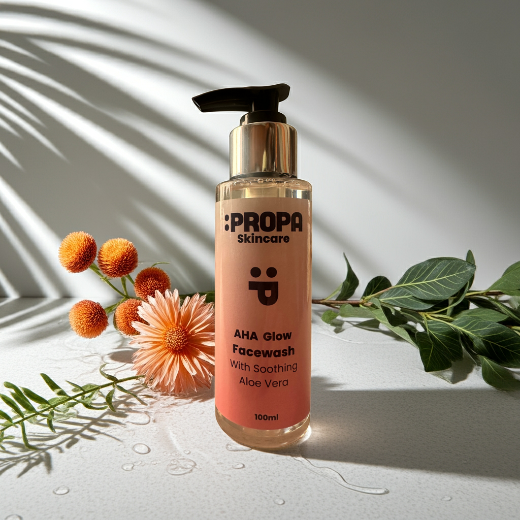 AHA Glow Aloe Vera Facewash, freshly scented with Bergamot essential oil - Propa Skincare