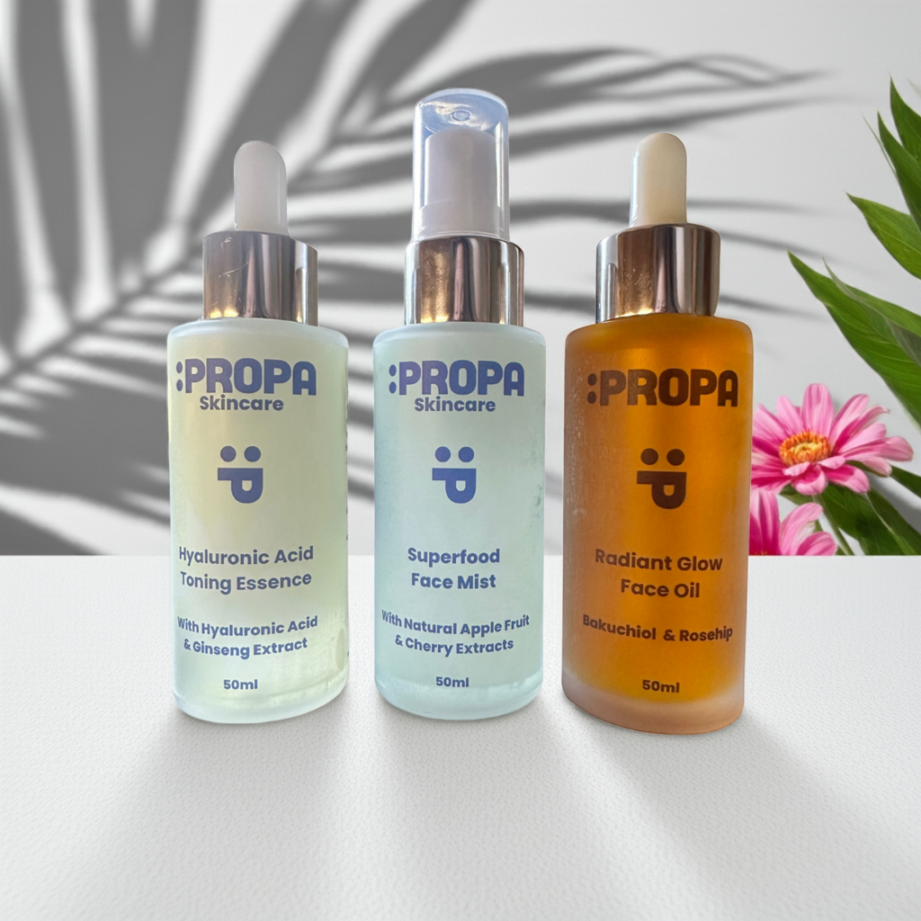 Enrich & Glow Skincare Bundle - with Superfood Toning Face Mist, Hyaluronic Acid Essence & Radiant Glow Face Oil - Propa Skincare 