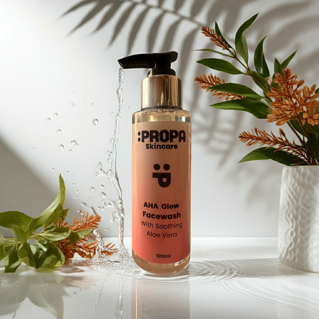 AHA Glow Aloe Vera Facewash, freshly scented with Bergamot essential oil - Propa Skincare