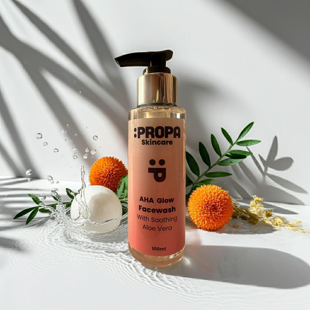 AHA Glow Aloe Vera Facewash, freshly scented with Bergamot essential oil - Propa Skincare